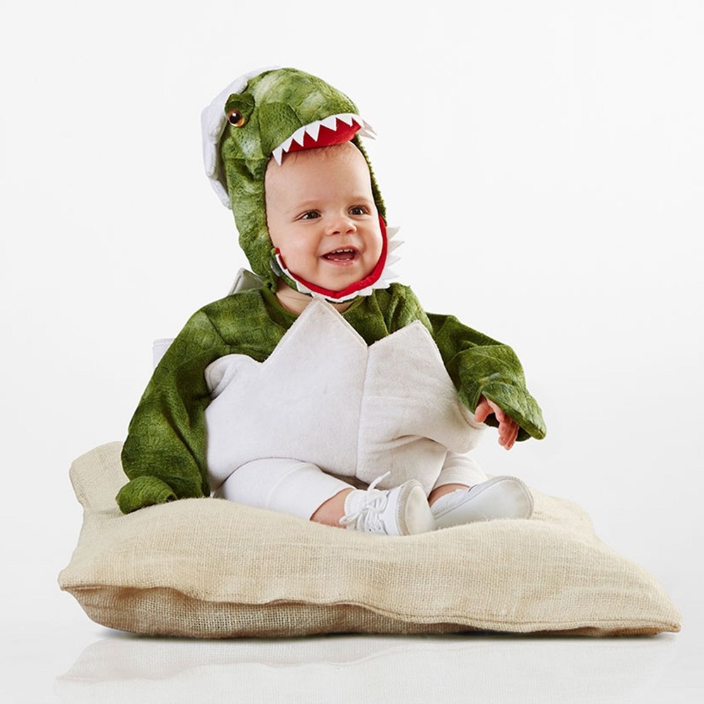 WORN ONCE! Pottery Barn Kids Baby Green Dinosaur Egg Halloween Costume